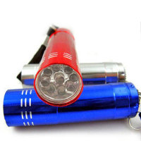 9灯强光手电筒 9LED手电筒 铝合金手电筒 送3节7号电池可印LOGO_250x250.jpg