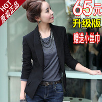 2013新款春秋装 韩版女士黑色修身长袖大码小西装西服 短款外套女_250x250.jpg