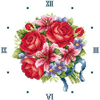 法国DMC绣线十字绣套件手工 钟表钟面图 花卉花草欧式 玫瑰花束1_250x250.jpg