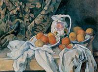 静物装饰画 餐厅油画 临摹世界名画 塞尚Paul Cézanne窗帘与水壶_250x250.jpg