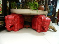 中国红大象凳 品相完好 材质树脂、砂岩石粉 使用 收藏 摆设_250x250.jpg