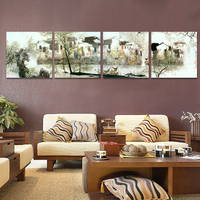 现代家居无框画四联客厅装饰画 沙发背景墙挂画 壁画 抽象山水画_250x250.jpg