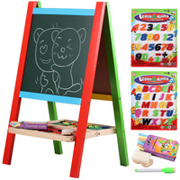 新款折叠式免安装 木制双面磁性儿童画板 黑板写字板 画架3-6岁_250x250.jpg
