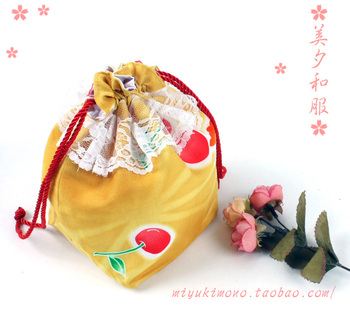 【美夕和服】日本和服浴衣蕾丝化装包/手袋 豆蔻