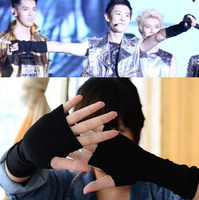新款EXO 卞白贤 权志龙 同款韩版男女士露指针织半指长手套手臂套_250x250.jpg