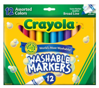 美国Crayola绘儿乐 12色可水洗粗头马克笔 水彩笔 套餐组 58-7812_250x250.jpg
