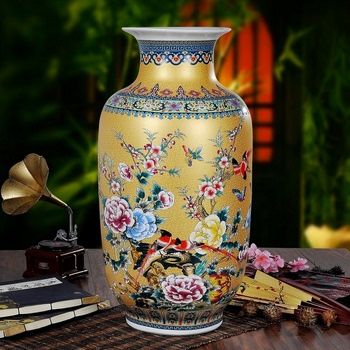 景德镇陶瓷器 现代中式落地花瓶 居家装饰品工艺品花插客厅摆件
