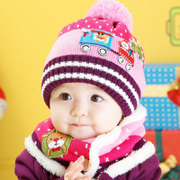 特价包邮冬季新款 婴儿童帽毛绒帽圣诞帽 宝宝帽子围脖套装帽韩版_250x250.jpg
