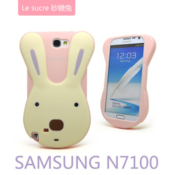 砂糖兔三星note2手机壳 n7100手机保护套 三星note2保护壳硅胶套