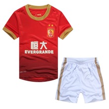 足球服 比赛服 14新款广州恒大足球球衣定制  可印字印号