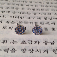 特价 冰的畅快 韩国进口饰品 925银蓝色满钻耳钉e02460_250x250.jpg