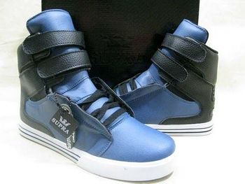 Justin Bieber Supra TK Skytop 超高帮滑板鞋 街舞鞋 蓝黑