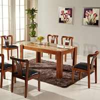 实木大理石餐桌 餐桌椅组合 一桌四椅长方形 火烧石简约特价正品_250x250.jpg