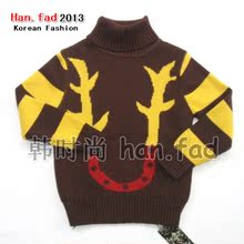 2013年秋冬新款韩版韩时尚童装男童高领保暖羊绒羊毛衫HQZ3535