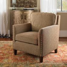 【新品上架】 美式铆钉棉麻布料单人沙发 客厅休闲沙发椅 全实木