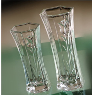 特价透明水晶玻璃花瓶 郁金香花型加厚加重六角的水培花器、批发