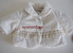 韩国童装新款冬款女童披风式毛毛外套