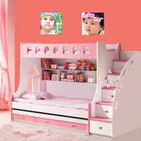 儿童床上下床女孩公主床高低床新款田园套房家具组合1.2米/1.5米_250x250.jpg