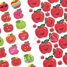 幼儿园奖励彩色苹果笑脸贴纸 表扬宝宝卡通平面彩色贴纸 纸质贴纸