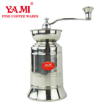 正品YAMI 6300亚米不锈钢手摇磨豆机 咖啡豆研磨机 105 可水洗
