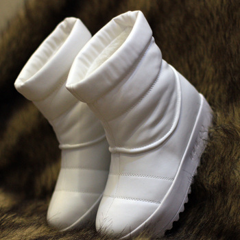 韩版修身白色雪地靴内增高保暖厚底松糕短靴中筒靴高跟防滑女靴潮