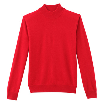喜庆本命年 顶级山羊绒 红色半高领羊绒衫 毛衣 羊毛衫