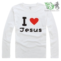 I LOVE JESUS 长袖T恤 基督教T恤 主内T恤 团契活动衫 演出服_250x250.jpg