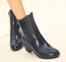 回力冬季新款韩版流行真皮觸感高跟短靴防水雪地靴女短靴子防雨靴