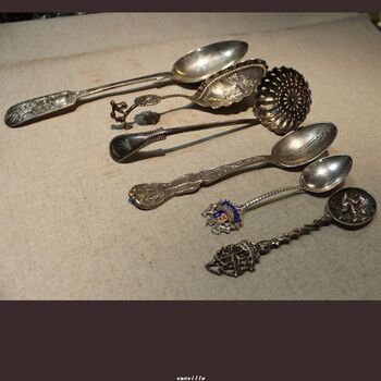 英国古董银器 六个银勺子(标价看描述)