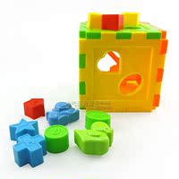 包邮 儿童认知方块拼插积木 形状屋多孔认知玩具 塑料积木1-3岁_250x250.jpg