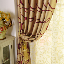 高档简约现代加厚遮阳隔热弯条纹窗帘遮光布客厅卧室飘窗成品定制