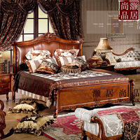 实木床 双人床 美式床 婚床 1.8米床欧式公主床卧室家具仿古特价_250x250.jpg