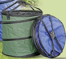 三色pe折叠桶pvc园林垃圾桶树叶桶弹簧桶手拎