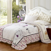 纯全棉儿童绗缝床盖被 欧式田园单件套 午睡空调被 卡通公主被_250x250.jpg