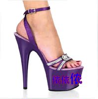 紫色凉鞋 超高跟大码鞋 高跟女鞋 细跟大码鞋 17CM高跟鞋_250x250.jpg