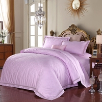 樱花（家纺）贡缎提花四件套纯棉欧式床上用品紫色4件套全棉床品_250x250.jpg
