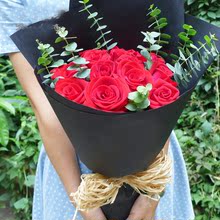 19朵红玫瑰花束郑州鲜花快递生日表白求婚情人节求婚同城包邮A5