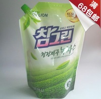 韩国原装正品洗洁精CJLION希杰狮王常绿秀手绿茶洗涤剂1.2kg袋装_250x250.jpg