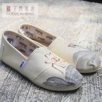原创手绘鞋禅意鞋帆布鞋女居士护士鞋中国风鞋汉服平跟鞋_250x250.jpg