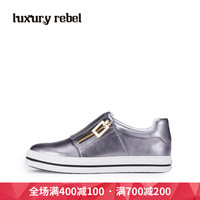 LR女鞋Luxury Rebel 春季专柜低帮鞋拉链板鞋纯色休闲鞋_250x250.jpg
