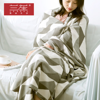 兰苼 100%全棉针织毯子 简约几何午睡毯午休毯盖毯空调毯夏季线毯_250x250.jpg