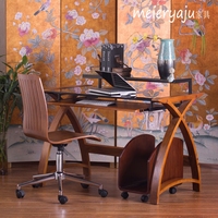 美式实木简约现代创意个性书桌台式机电脑桌家用钢化玻璃宜家卧室_250x250.jpg