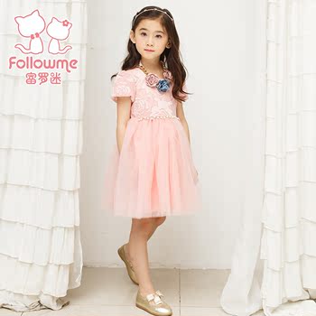 富罗迷女童公主短袖连衣裙2015年秋季新款时尚公主连衣裙