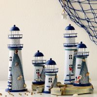 地中海风格灯塔模型贝壳渔网发光摆件家居客厅儿童房装饰品工艺品_250x250.jpg