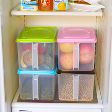 可叠加厨房密封罐 手柄收纳盒 冰箱橱柜储物箱米桶 粮食盒子批发