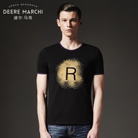 迪尔马奇 2015夏季新品植绒的科幻R字母工艺圆领男短袖T恤M01542_250x250.jpg