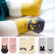 0-1-3-2岁新生男女宝宝纯棉婴儿童袜子地板袜防滑点胶不对称短袜