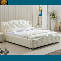 皮床 软床 床铺 白色皮床 婚床 高箱汽动床 经济小户型真皮床1.5_250x250.jpg