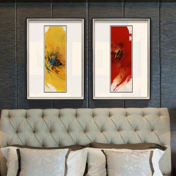 水墨玫瑰现代简约餐厅装饰画办公室挂画过道艺术画玄关 抽象艺术