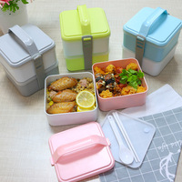 xc 时尚简约日式粉嫩便当盒 提手分格双层饭盒学生餐盒可微波饭盒_250x250.jpg